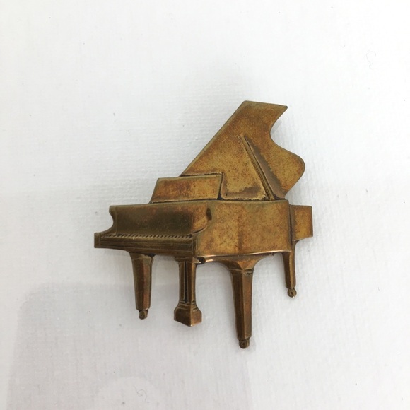 Vintage Music Brooch Pin Bundle Treble Clef Saxophone Piano And Horn Ornament - Picture 5 of 13